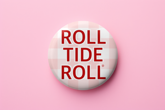 RTR w Pink Gingham Gameday Button